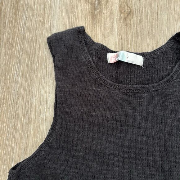 Free People Beach Dress Size Small Black Nina Sweater Mini Tank Dress - Picture 2 of 6